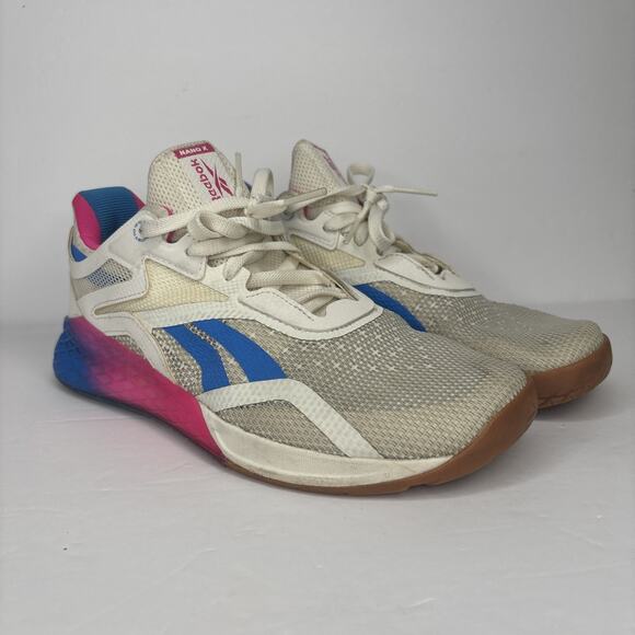 Size 8.5 - Reebok Nano X White Proud Pink Blue W - Picture 1 of 9